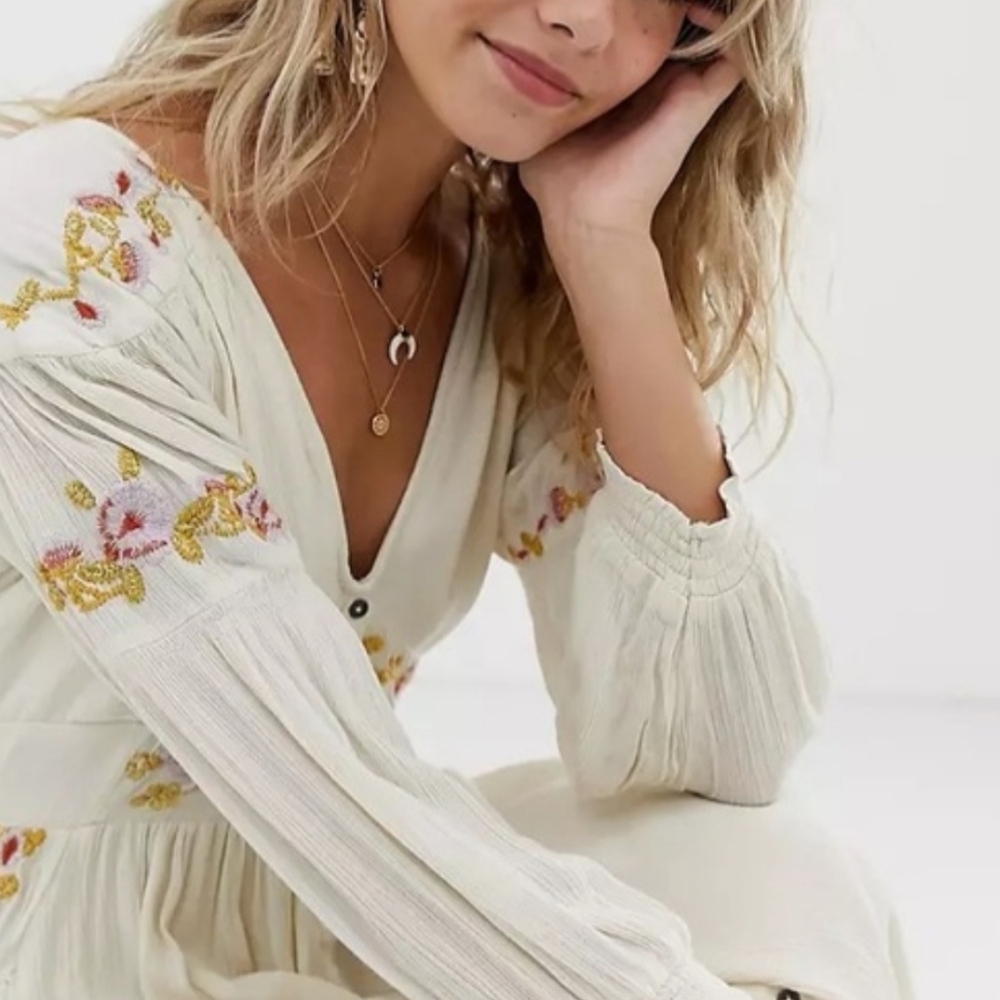 Free people Day Glow Midi embroidered dress